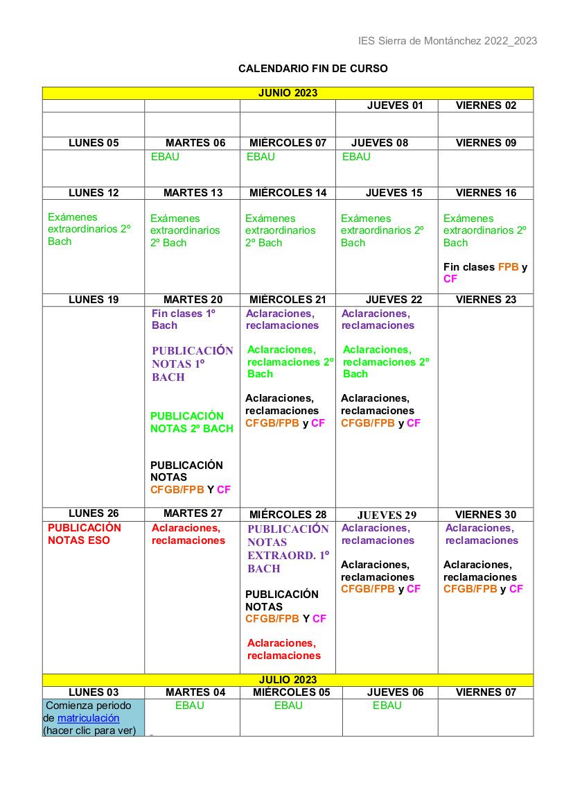 calendario general 22 23 junio familias
