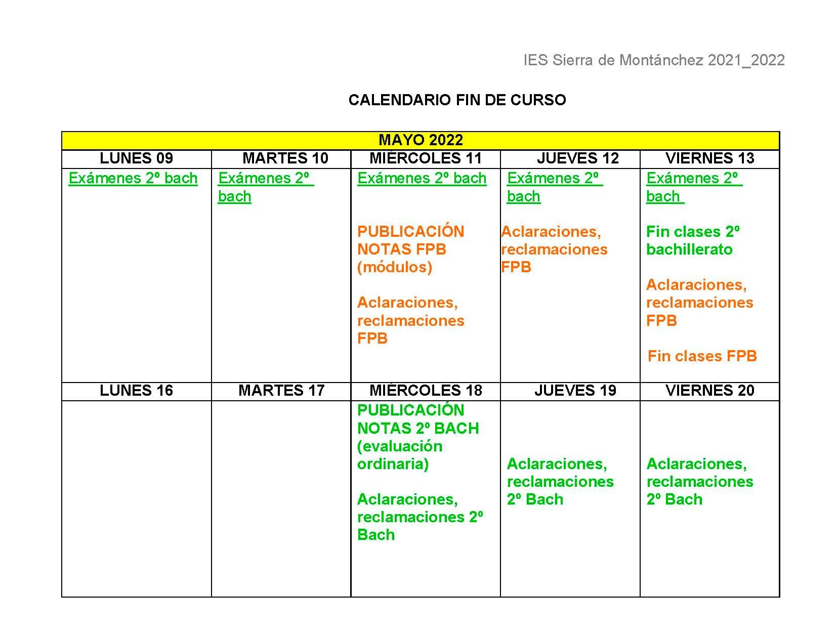 Calendario general 21 22 1