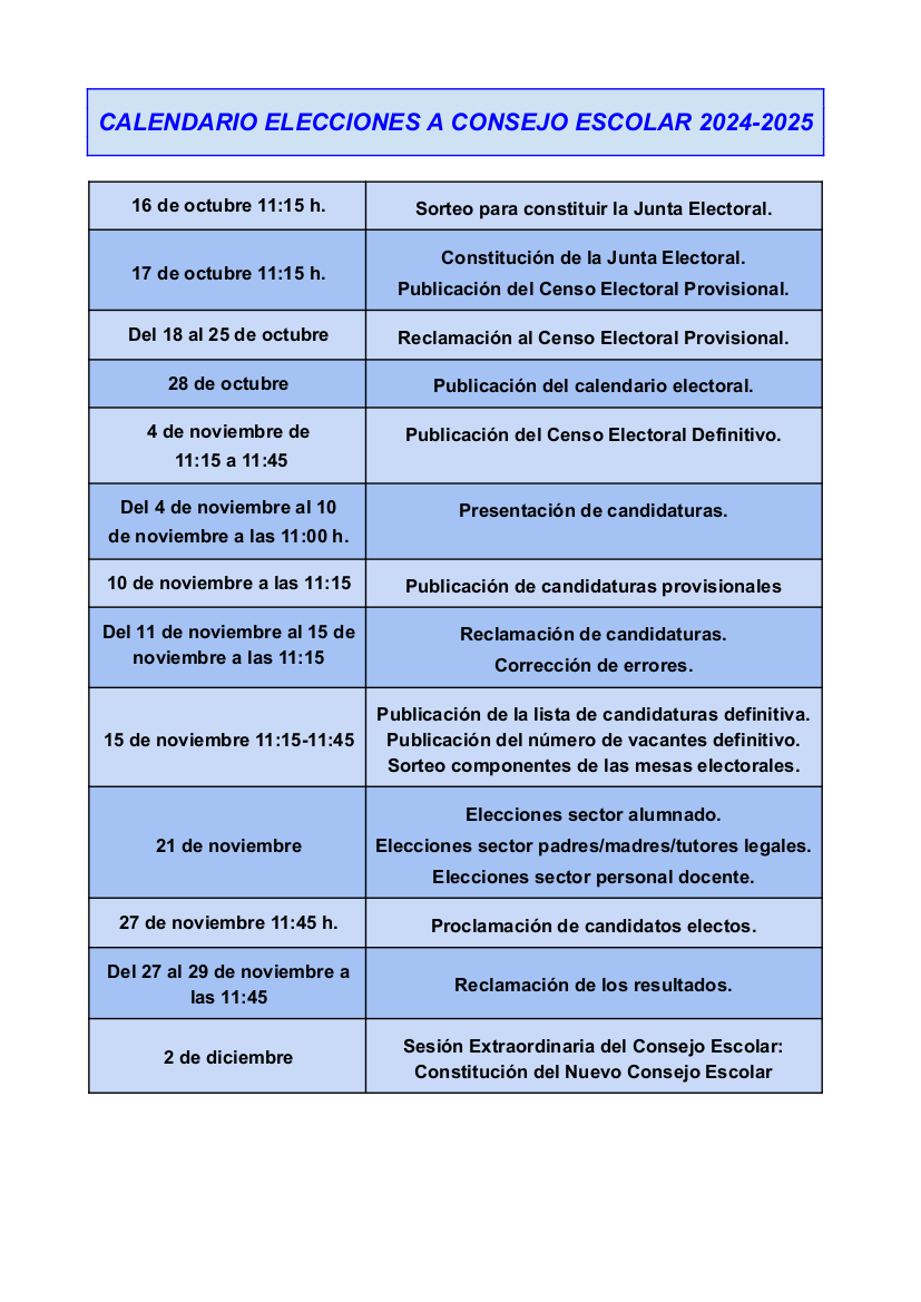 calendario elecciones consejo 2024
